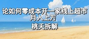 独角兽：论如何零成本开一家线上超市，月入上W-独角兽众创资源站独角兽网创资源站