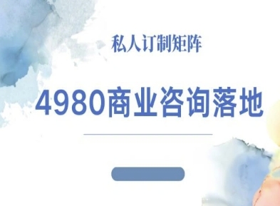 4980商业咨询师落地课程-ip运营高客单教程-独角兽众创资源站独角兽网创资源站