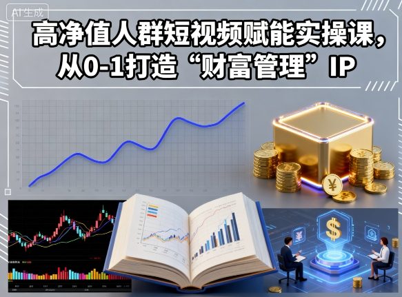 高净值人群短视频赋能实操课，从0-1打造“财富管理”IP-独角兽众创资源站独角兽网创资源站