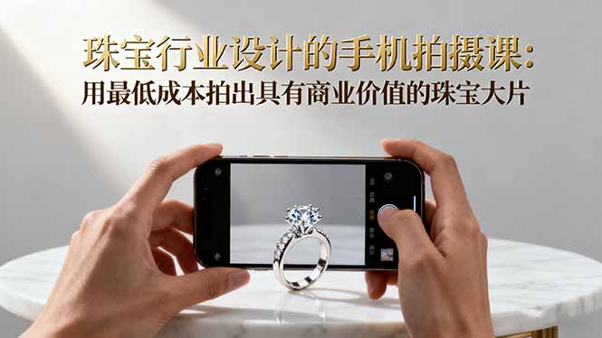 珠宝行业设计的手机拍摄课:用最低成本拍出具有商业价值的珠宝大片!-独角兽众创资源站独角兽网创资源站