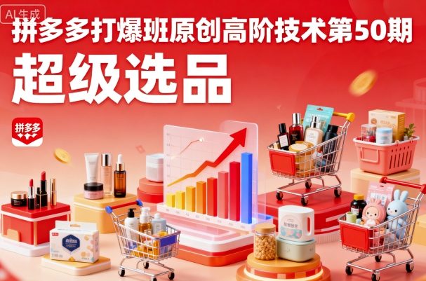 拼多多打爆班原创高阶技术第50期，超级选品-独角兽众创资源站独角兽网创资源站