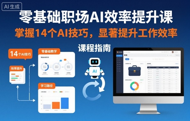 零基础职场AI效率提升课,掌握14个AI技巧,显著提升工作效率-独角兽众创资源站独角兽网创资源站