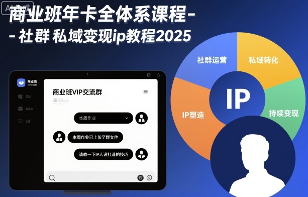 商业班年卡全体系课程-社群私域变现ip教程2025-独角兽众创资源站独角兽网创资源站