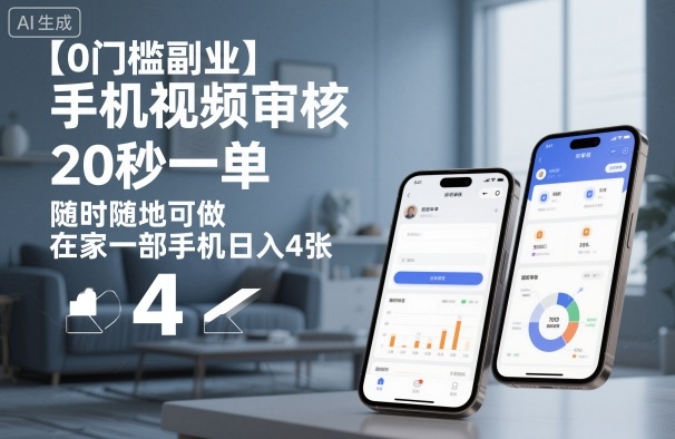 【0门槛副业】手机视频审核,20秒一单,随时随地可做,在家一部手机日入4张【揭秘】-独角兽众创资源站独角兽网创资源站