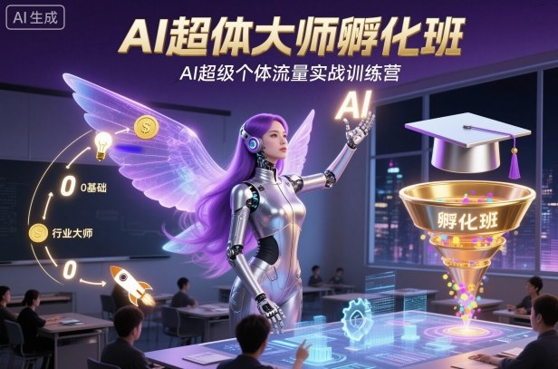 AI超体大师孵化班,AI超级个体流量实战训练营-独角兽众创资源站独角兽网创资源站