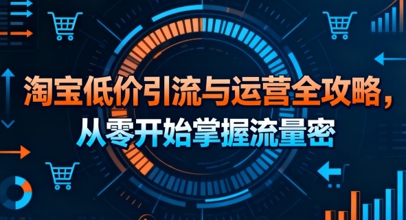 淘宝低价引流与运营全攻略，从零开始掌握流量密码-独角兽众创资源站独角兽网创资源站