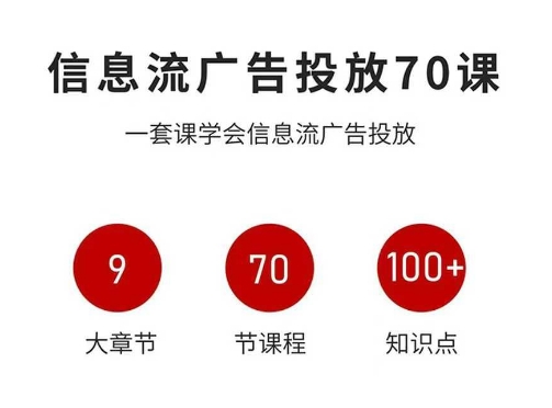 信息流广告投放实战70课,一套课学会信息流广告投放,迄今为止,最系统化教程-独角兽众创资源站独角兽网创资源站