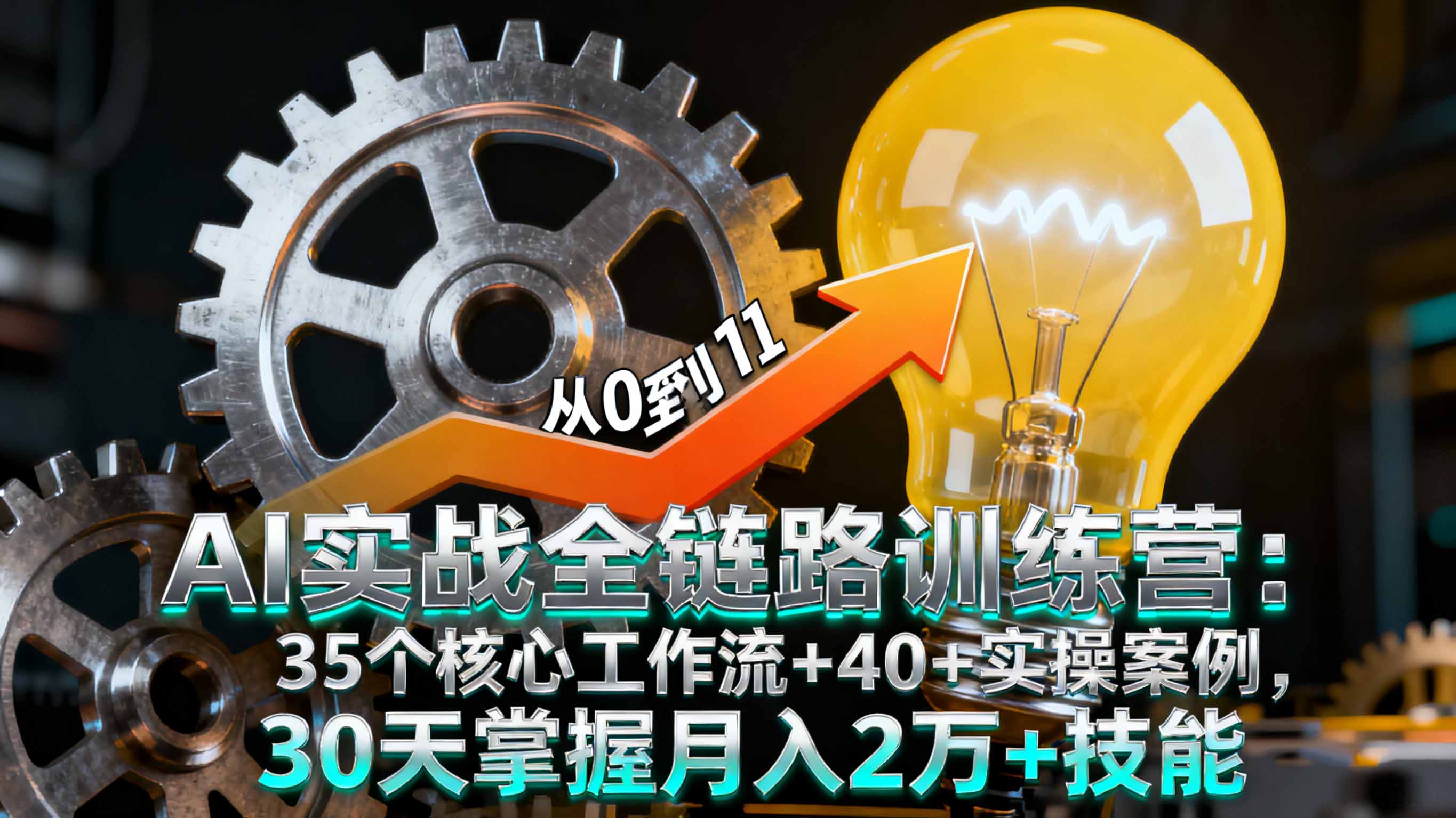 AI实战全链路训练营：35个核心工作流+40+实操案例，30天掌握月入2万+技能-独角兽众创资源站独角兽网创资源站