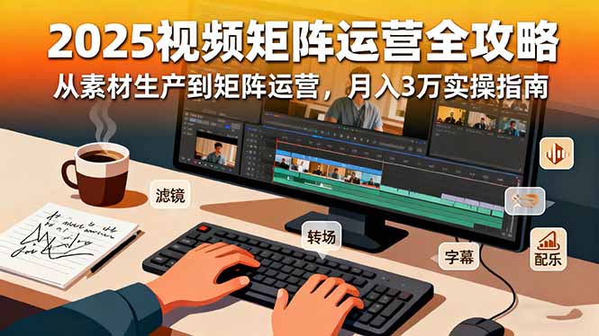 2025短视频矩阵运营全攻略:从素材生产到矩阵运营,月入3万实操指南-独角兽众创资源站独角兽网创资源站