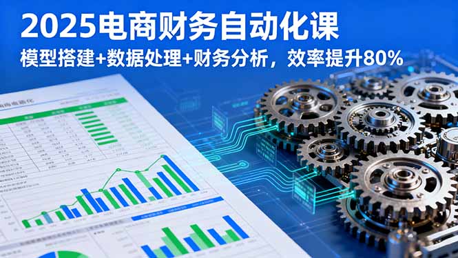 2025电商财务自动化课，模型搭建+数据处理+财务分析，效率提升80%-独角兽众创资源站独角兽网创资源站