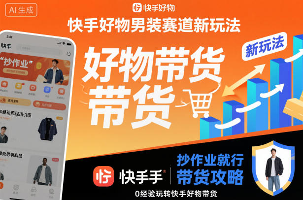 快手好物男装赛道新玩法，抄作业就行，0经验玩转快手好物带货-独角兽众创资源站独角兽网创资源站