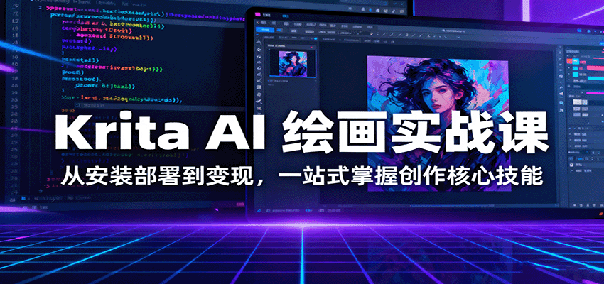 Krita AI 绘画实战课：从安装部署到变现，一站式掌握创作核心技能-独角兽众创资源站独角兽网创资源站