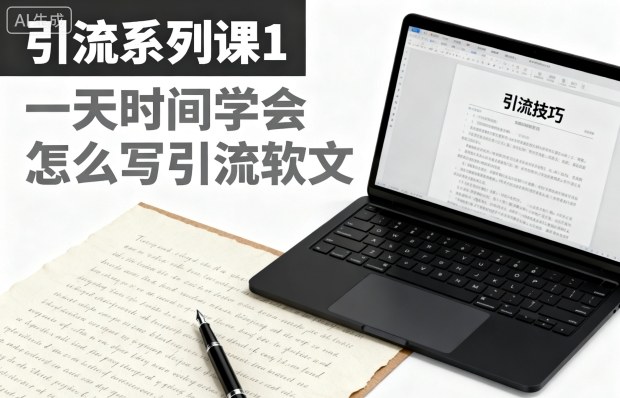 引流系列课1，一天时间学会怎么写引流软文-独角兽众创资源站独角兽网创资源站