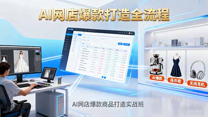 AI网店爆款商品打造实战班:AI技术实现商品图智能处理,快速搭建AI网店-独角兽众创资源站独角兽网创资源站