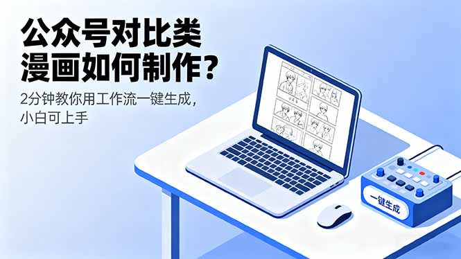 公众号对比类漫画如何制作？2分钟教你用工作流一键生成，小白可上手-独角兽众创资源站独角兽网创资源站