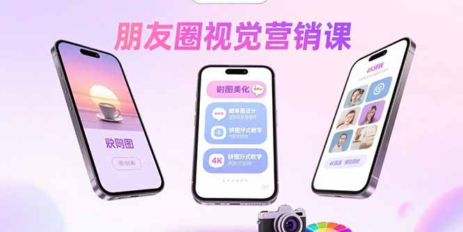 朋友圈视觉营销课：问候图美化，晒单图设计，拼图玩法教学-独角兽众创资源站独角兽网创资源站