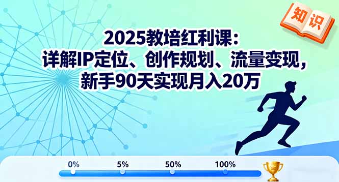 2025教培红利课：详解IP定位、创作规划、流量变现，新手90天实现月入20万-独角兽众创资源站独角兽网创资源站