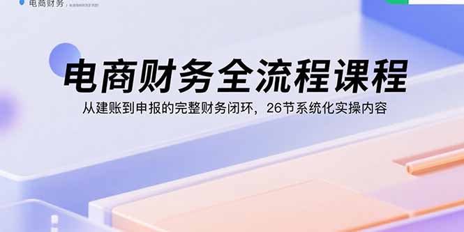 电商财务全流程课程：从建账到申报的完整财务闭环，26节系统化实操内容-独角兽众创资源站独角兽网创资源站