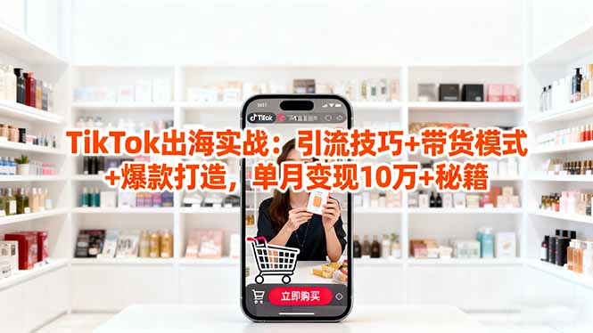「TikTok出海实战」引流技巧+带货模式+爆款打造,单月变现10万+秘籍-独角兽众创资源站独角兽网创资源站