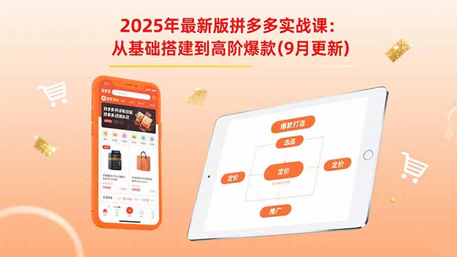 2025年最新版拼多多实战课：从基础搭建到高阶爆款(9月更新-独角兽众创资源站独角兽网创资源站