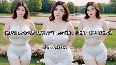 微胖女孩舞蹈AI视频制作提示词(含绘图词、视频词) 跳舞+视频教程-独角兽众创资源站独角兽网创资源站