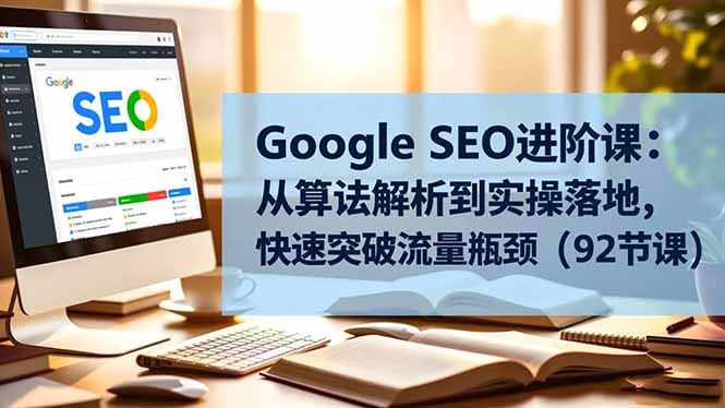 Google SEO进阶课：从算法解析到实操落地，快速突破流量瓶颈(92节课-独角兽众创资源站独角兽网创资源站
