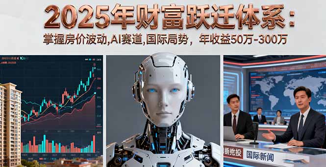 2025年财富跃迁体系：掌握房价波动,AI赛道,国际局势，年收益50万-300万-独角兽众创资源站独角兽网创资源站