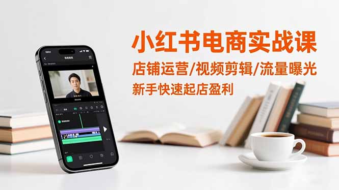 小红书电商实战课：店铺运营/视频剪辑/流量曝光，新手快速起店盈利-独角兽众创资源站独角兽网创资源站