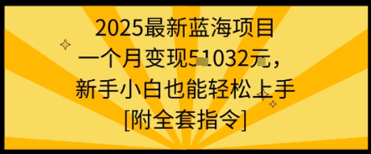 2025最新蓝海项目一个月变现1w+新手小白也能轻松上手【附全套指令】-独角兽众创资源站独角兽网创资源站