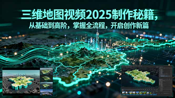 三维地图视频2025制作秘籍，从基础到高阶，掌握全流程，开启创作新篇-独角兽众创资源站独角兽网创资源站
