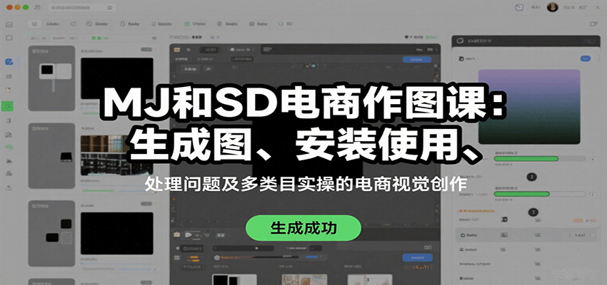 MJ和SD电商作图课：生成图、安装使用、处理问题及多类目实操的电商视觉创作-独角兽众创资源站独角兽网创资源站