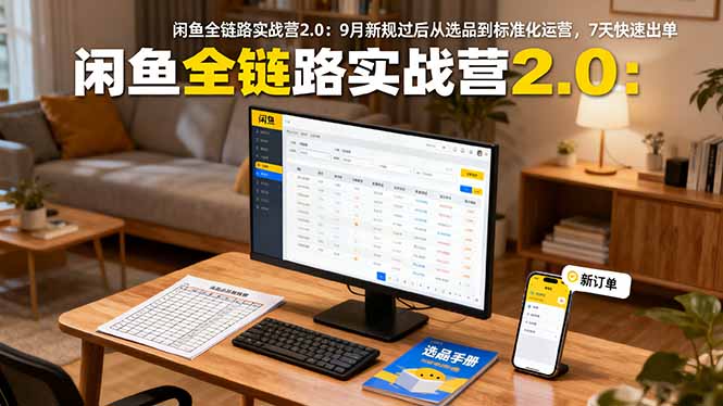 闲鱼全链路实战营2.0：9月新规过后从选品到标准化运营，7天快速出单-独角兽众创资源站独角兽网创资源站