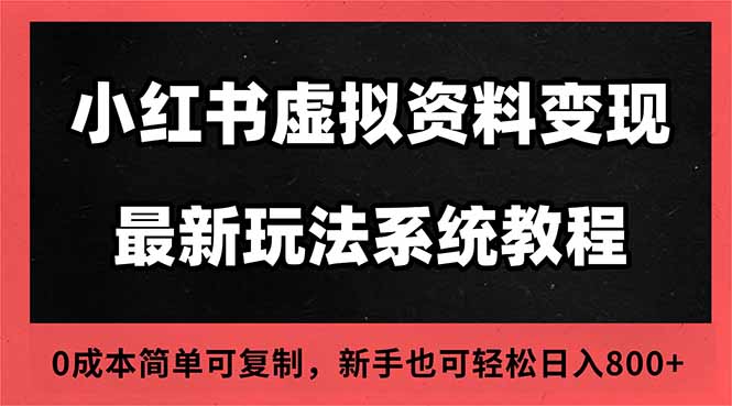 2025小红书虚拟资料最新开店运营教程，搜索流变现玩法，一人多店0成本…-独角兽众创资源站独角兽网创资源站
