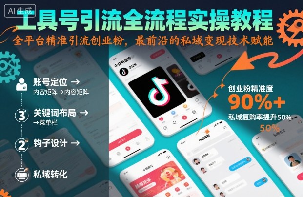 工具号引流全流程保姆级实操教程,全平台精准引流创业粉,最前沿的私域变现技术赋能-独角兽众创资源站独角兽网创资源站