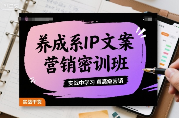 养成系IP文案营销密训班，实战中学习真高级营销-独角兽众创资源站独角兽网创资源站