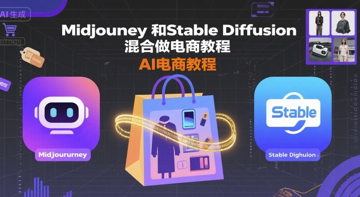 Midjourney和Stable Diffusion混合做电商教程-ai电商教程-独角兽众创资源站独角兽网创资源站