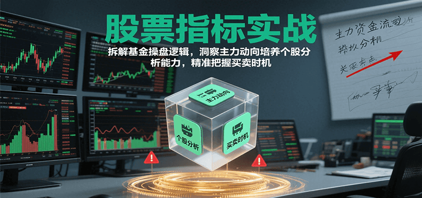 股票指标实战，基金操盘逻辑拆解，洞察主力动向培养个股分析能力把握买卖时机(更新)-独角兽众创资源站独角兽网创资源站