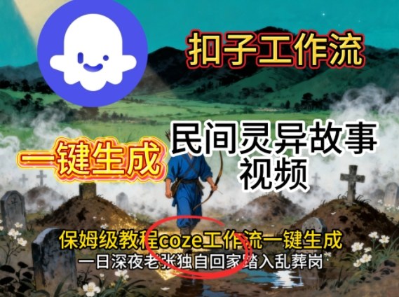 Coze扣子工作流一键生成民间灵异故事视频，保姆级教程搭建教学-独角兽众创资源站独角兽网创资源站