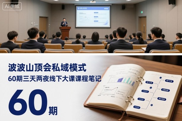 波波山顶会私域模式60期三天两夜线下大课课程笔记(文档)-独角兽众创资源站独角兽网创资源站