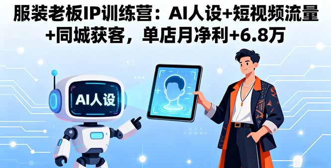 服装老板IP训练营：AI人设+短视频流量+同城获客，单店月净利+6.8万-独角兽众创资源站独角兽网创资源站