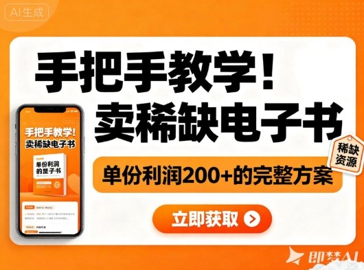 手把手教学！在小红书卖稀缺电子书，单份利润2张+的完整方案-独角兽众创资源站独角兽网创资源站