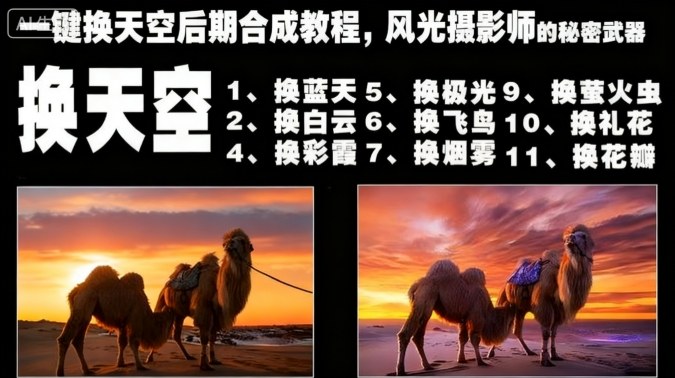 一键换天空后期合成教程,风光摄影师的秘密武器-独角兽众创资源站独角兽网创资源站