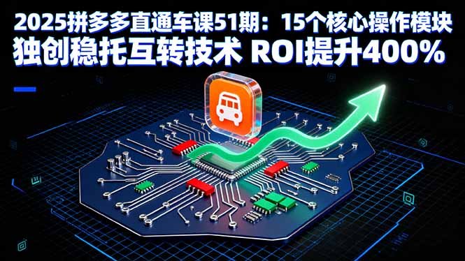 2025拼多多直通车课51期：15个核心操作模块 独创稳托互转技术 ROI提升400%-独角兽众创资源站独角兽网创资源站