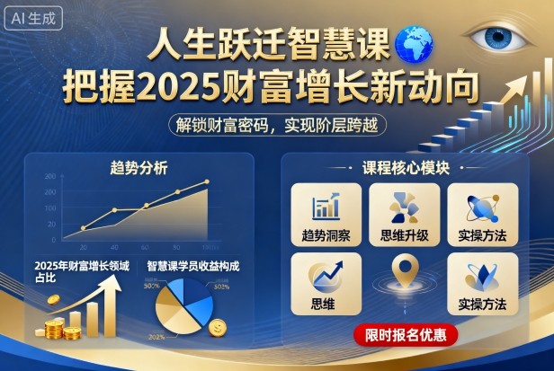 人生跃迁智慧课，把据2025财富增长新动向-独角兽众创资源站独角兽网创资源站