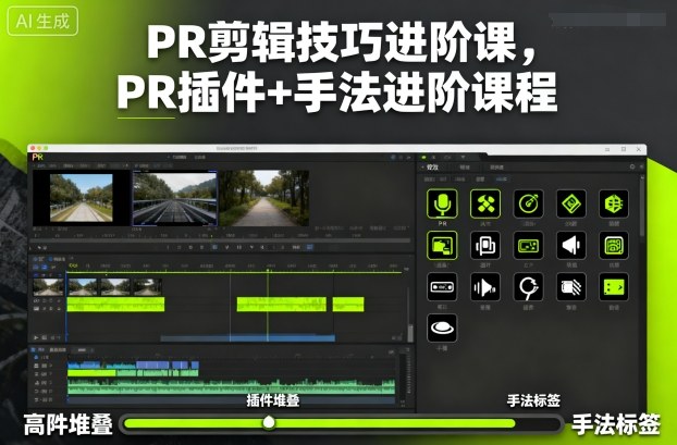 PR剪辑技巧进阶课,PR插件+手法进阶课程-独角兽众创资源站独角兽网创资源站