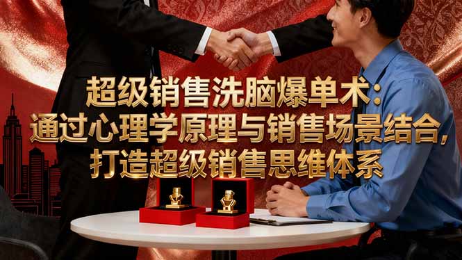 超级销售洗脑爆单术:通过心理学原理与销售场景结合,打造超级销售思维体系-独角兽众创资源站独角兽网创资源站