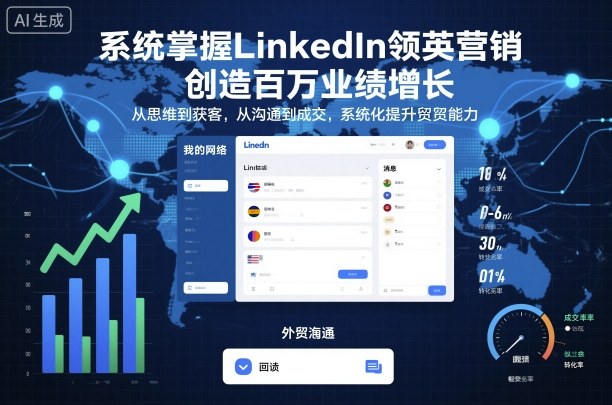 系统掌握LinkedIn领英营销，创造百万业绩增长，从思维到获客，从沟通到成交，系统化提升外贸能力-独角兽众创资源站独角兽网创资源站