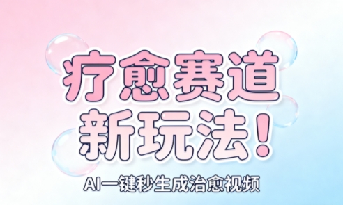 AI+疗愈+一键生成,一分钟一条素材,每天想要多少素材就多少素材,矩阵做,月入1W-独角兽众创资源站独角兽网创资源站