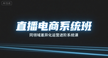 直播电商系统班，同领域差异化运营进阶系统课-独角兽众创资源站独角兽网创资源站