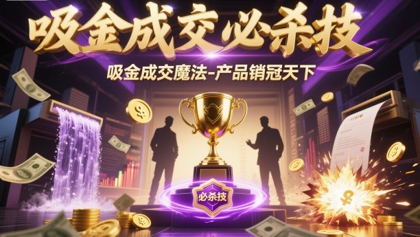 吸金成交必杀技，吸金成交魔法-产品销冠天下-独角兽众创资源站独角兽网创资源站